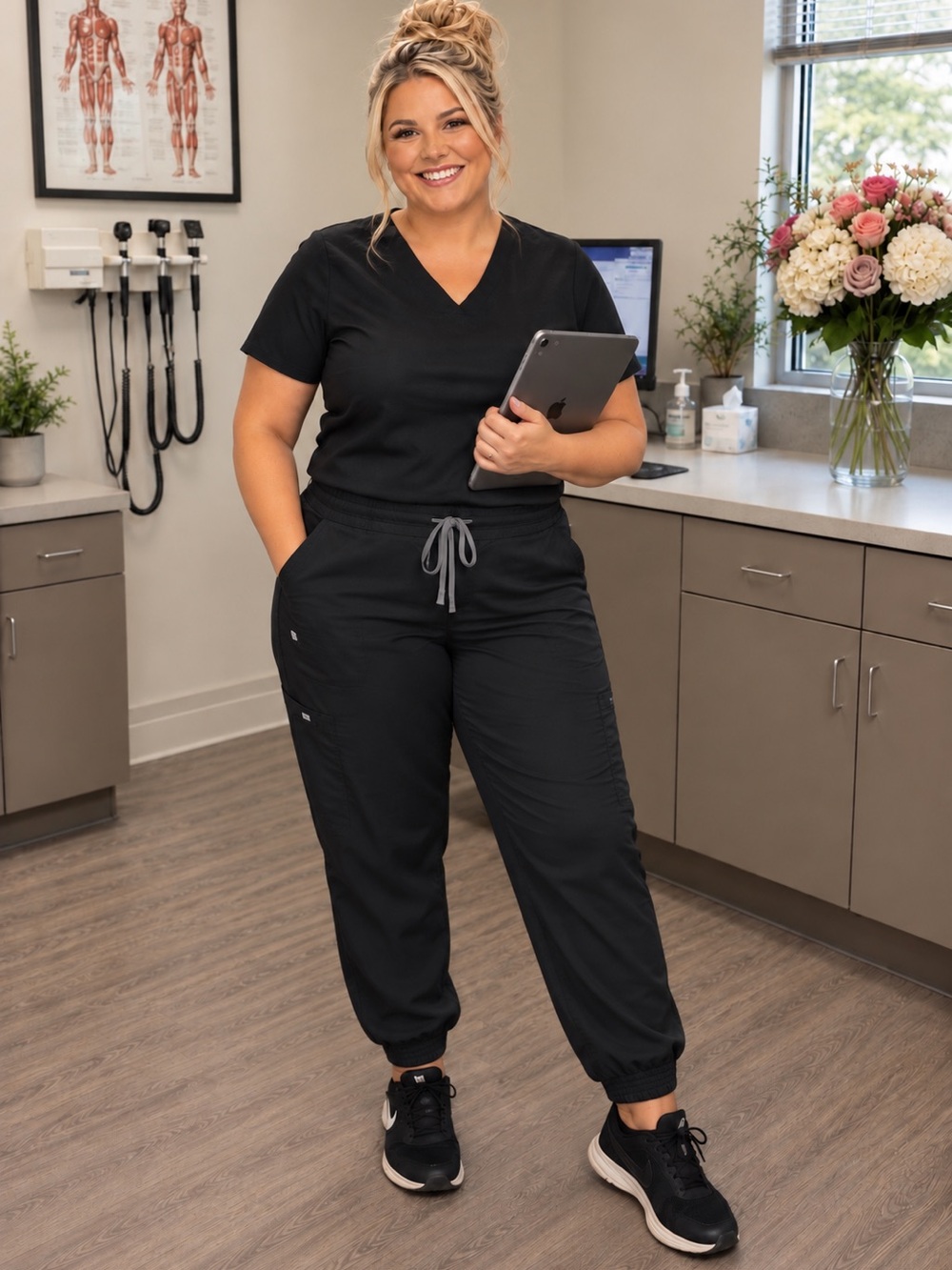 FIGS Technical Collection Black Scrub Jogger Pants 6XL Petite